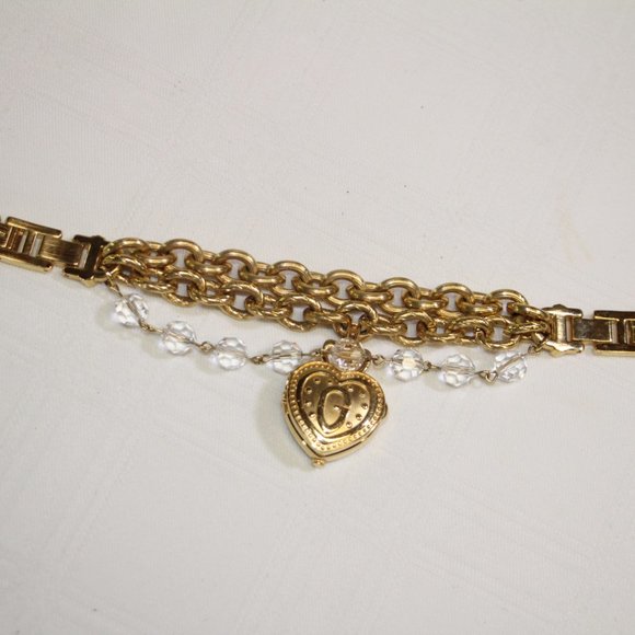 Guess Gold Tone Covered Capped  G Watch Charm Bracelet G95367L - Picture 9 of 12